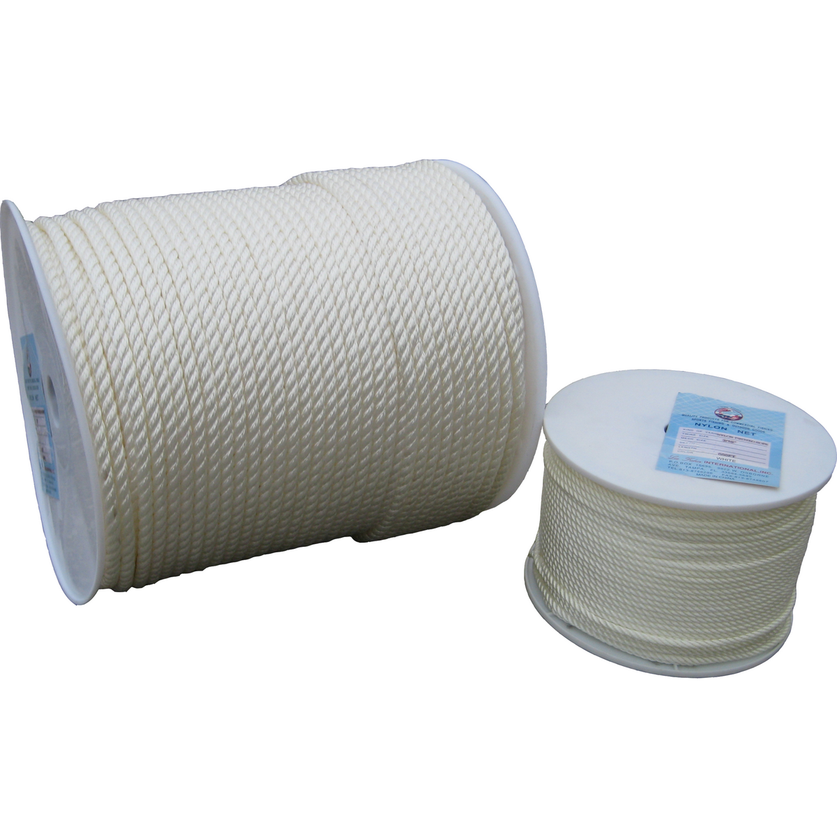 3 8 inch x 600 ft. White 3-Strand Twisted Nylon Rope from Erin Rope Corp.